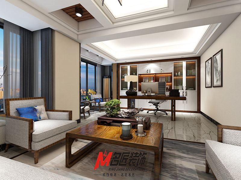 揭陽市彩龍花園現(xiàn)代風(fēng)格辦公空間裝修案例