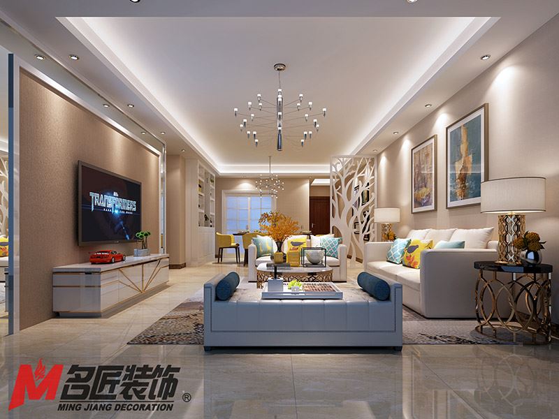河源市濱河苑住宅區(qū)現(xiàn)代簡約風(fēng)格三居室裝修案例