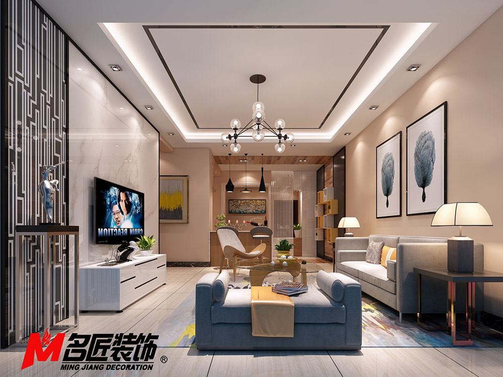 河源市翠林錦秀現(xiàn)代簡約風格三居室裝修案例